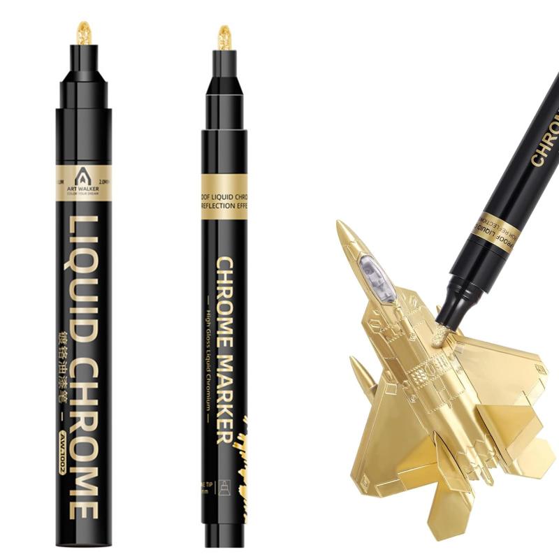 KALOLINNA 銀メッキ 補修ペン シルバードマーカーペン 3個セット DIY用品 塗るだけでメッキ 高光沢液体クロムペイントマーカー 長持ちする色 防水反射光沢メタリック 布 セラミック ガラス 木