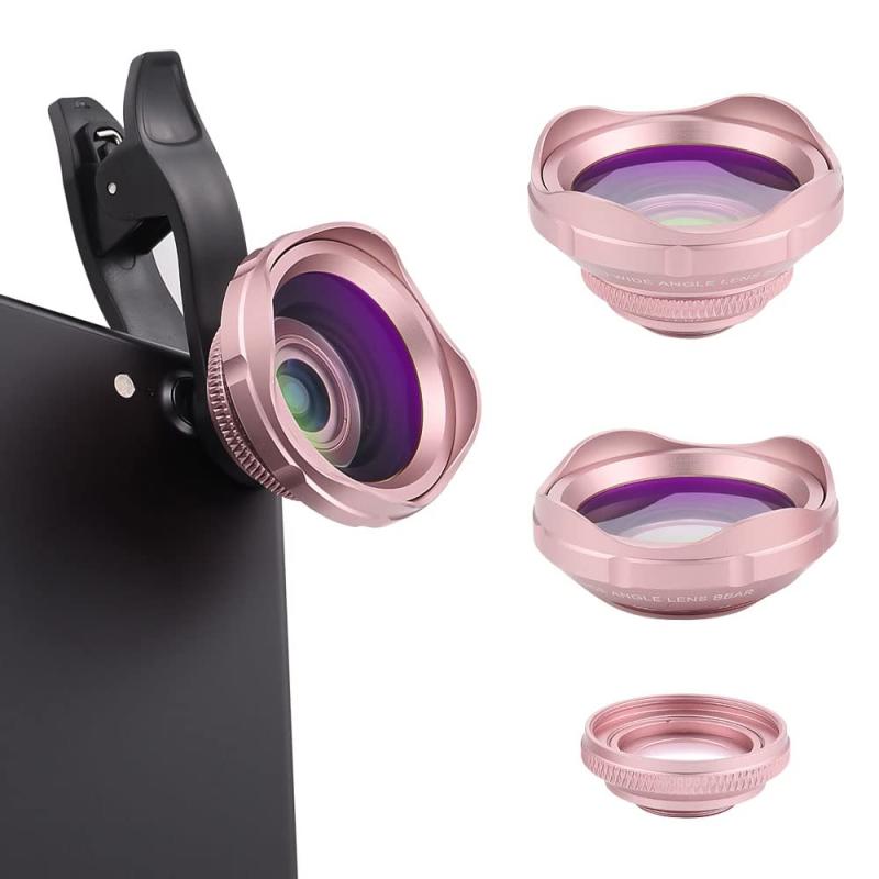 Glvaner スマホレンズ2in1 クリップ式 交換レンズ可 広角レンズ マクロレンズ iphone ipad Android スマートフォン タブレットなど対応 外付けカメラ 撮影キット 簡単装着 携帯レンズ お花見 旅行用♥【高品質素材・セット内容】光学ガラスガムレンズ：レンズの透光性を増やす、写真の画質をアップします。アルミニウム合金製外カバー：衝撃から守る高いプロテクション性能を持ち、耐摩耗性がよくて手触り感じが良い。セット内容：ワイドレンズ、マクロレンズ、レンズキャップ*2、取付けクリップ、クリーニングクロス♥【2in1・持ち歩きに便利】2in1スマホ用広角とマクロレンズ。スマホ撮影の不足を補充し、明るく鮮明な写真が撮影できます。接写、ワイドの2種類のレンズがセットになっていて、プロみたい＆オシャレな写真がカンタンに撮れます。挟むだけの簡単な取り付け方法なので、使いたい時にすぐ装着できます。ワイド2つレンズで面白い写真をどこでも楽しく FacebookやTwitterなどのSNS、ブログなどに投稿する写真も、このレンズを使って撮れば、みんなの注目度がUPしちゃうこと間違いなし♥【簡単装着・多機種対応】スマートフォンでも手軽に広角レンズが使用できる、クリップ式のコンバージョンレンズiPhoneはもちろん、様々なスマホ、iPadなどのタブレット、パソコンカメラなどに取り付けできるレンズキットです。アートな写真を撮りたいと思ったら、いつでもどこでも挟むだけスマホやタブレットの写真に面白い効果を付けられるクリップレンズ。大人も子供も簡単に完了でき、レンズはコンパクトで持ち運びに便利です。いつでもどこでも撮影を楽しむことができます。♥【0.6x広角レンズ・広い範囲の撮影に】広い風景や大きい被写体、多い人数での記念写真の撮影に最適です。歪みを徹底的に抑えることができます。大人数での記念撮影、壮大な風景、室内を広く映したい時に最適です。より広い範囲を撮影できるので、後ろに下がったり、自撮りで腕を思いきり伸ばしたりする必要が無く、気軽に撮影ができます。大人数で家族や友人と旅行に出かけたときに、無理せず全員が写真に納まる事ができます。♥【12xマクロレンズ・十分細部まで写す】高品質な接写機能がスマホで手軽に実現します。被写体に最大8cmまで近づいて撮影できるマクロレンズです。花の雌しべや昆虫などに普段は見えない小さいな世界を撮影できます。インスタ映え必須のレンズです。