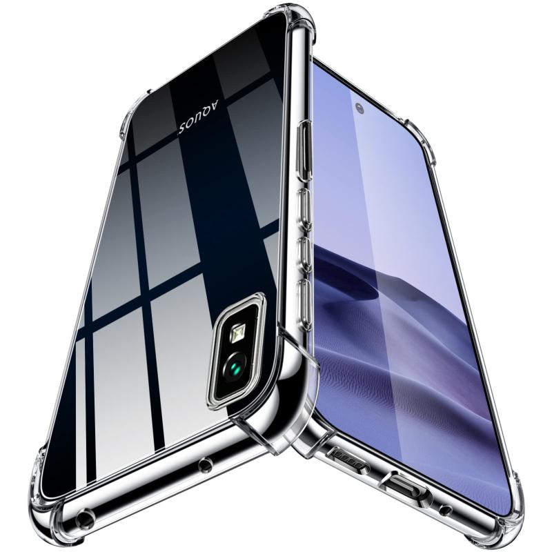 Aquos ケース クリア 耐衝撃 四隅エアクッション TPU ソフト ストラップホール付き 軽量 薄 Aquos ケース 透明 シリコン 衝撃吸収 耐久 黄変防止 指紋防止 滑り止め 脱着簡単 カバー ZW79-B putera-10243140 GRATIQUE MIEI パッケージ画像