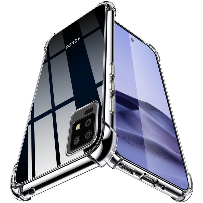 Aquos ケース クリア 耐衝撃 四隅エアクッション TPU ソフト ストラップホール付き 軽量 薄 Aquos ケース 透明 シリコン 衝撃吸収 耐久 黄変防止 指紋防止 滑り止め 脱着簡単 カバー ZW79-B putera-10243140 GRATIQUE MIEI サンプル画像2