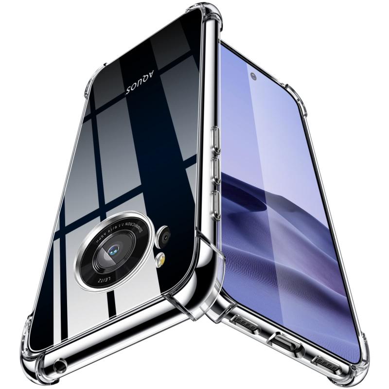 Aquos ケース クリア 耐衝撃 四隅エアクッション TPU ソフト ストラップホール付き 軽量 薄 Aquos ケース 透明 シリコン 衝撃吸収 耐久 黄変防止 指紋防止 滑り止め 脱着簡単 カバー ZW79-B putera-10243140 GRATIQUE MIEI サンプル画像3