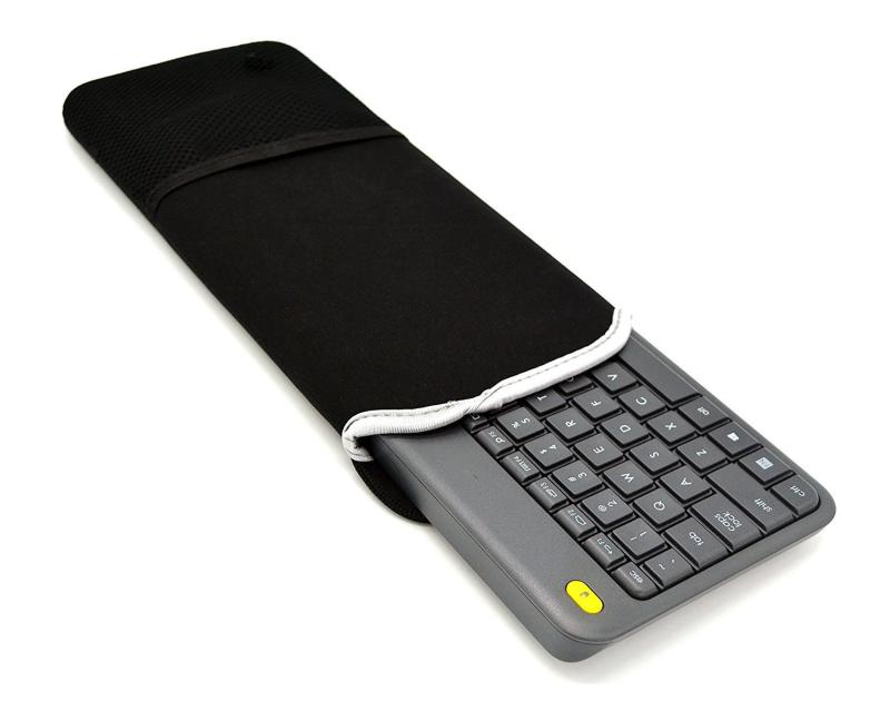 ワイヤレスキーボードケース Logicool ロジクール ワイヤレス タッチキーボードK400P専用 防塵収納ポーチ マウス・usbメモリなどのpcアクセサリーも同時収納可能 持ち運び大便利(Keyb