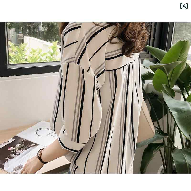 ・カテゴリ: shirts・主な素材: 綿 80%〜90%・柄: ストライプ・スタイル: カーディガン、シンプル通勤風、エレガント・袖丈: 長袖・加工技術: 高温成形・シルエット: スリムフィット・着丈: 通常丈（50cm超、65cm以下）・襟型: スタンドカラー・袖型: レギュラースリーブ・カラー展開: ホワイト、グリーン、ブルー、レンガレッド・サイズ展開: M、L、XL、XXL、XXXL、XXXXL・伸縮性: なし