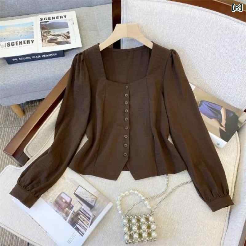 シャツ レディース トップス 長袖 ブラウス 大きいサイズ カットソー 秋 冬 秋冬 ぽっちゃり フレンチスタイル スクエアネック デコルテ すっきり 着痩せ 体型カバー おしゃれ きれいめ カジュアル フォーマル 普段使い 通勤用 オフィス putera-10252118 GRATIQUE MIEI サンプル画像3