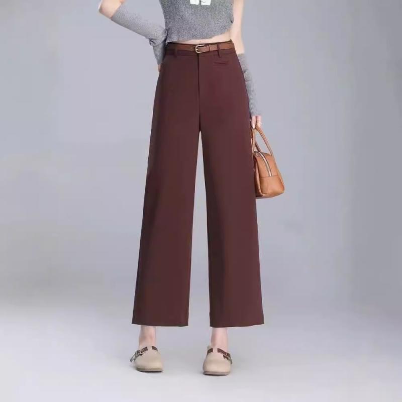 ワイドパンツ レディース 秋 秋冬 ハイウエスト 美脚 脚長 痩せ見え カジュアル 高級感 九分丈 アンクル丈 韓国風 直筒 ズボン ボトムス ストレートパンツ スラックス ゆったり 体型カバー putera-10255808 GRATIQUE MIEI パッケージ画像
