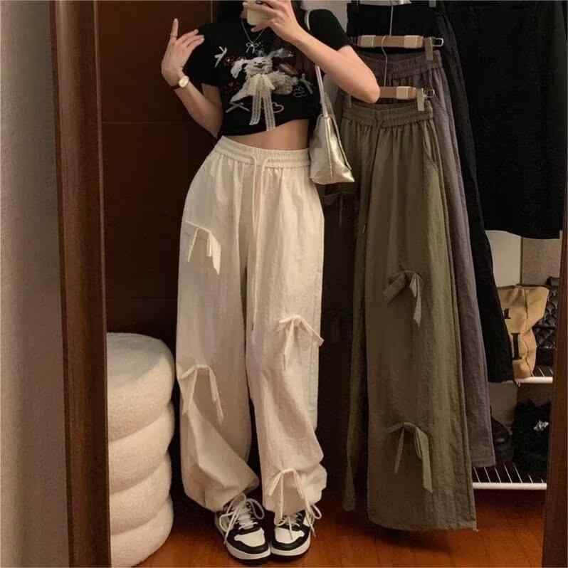 カジュアルパンツ レディース ルーズ ゆったり ボトムス ズボン 長ズボン ロングパンツ 春夏 薄手 ドレープ感 ワイドパンツ ストレート 部屋着 ルームウェア 普段使い お出かけ トレンド 韓国風