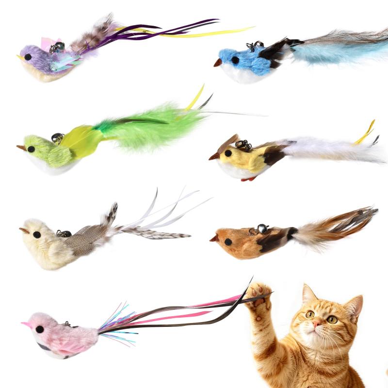 SONGWAY 猫 おもちゃ 虫 猫じゃらし ねこおもちゃ ねこじゃらし毛虫 トンボ 蝶々猫おもちゃの設計：鳥の羽根で設計させた猫のおもちゃ、似鳥7羽、じゃらしの鳥様式があるので、猫ちゃんの好みによって、じゃらしを取り替えることができます。愛猫はきっと夢中になるはずです。