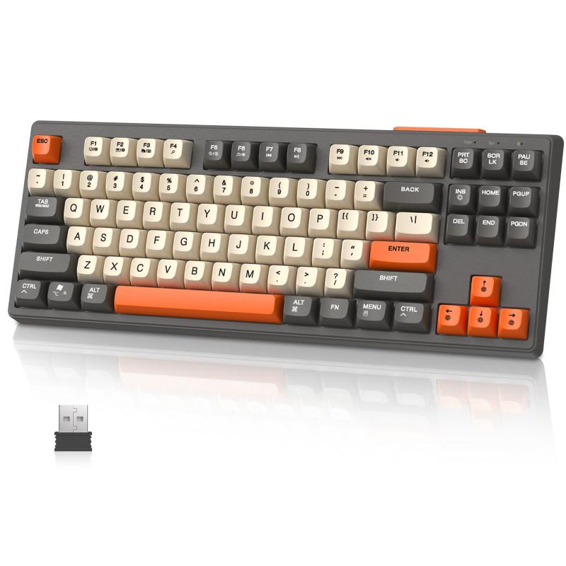MAMBASNAKE+ZiYouLang M87 ワイヤレスキーボード Bluetooth/2.4GHz メンブレン式