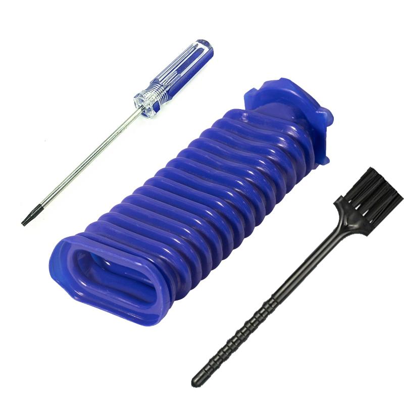FineGood ダイソン掃除機 青いホース蛇腹 交換部品 Dyson V6 V7 V8 V10 V11 パーツ ヘッド 修理 交換部品 分解 組立 掃除機 家庭用掃除機 ソフトローラーク ドライバー & ブラシ付き(ホースx2)
