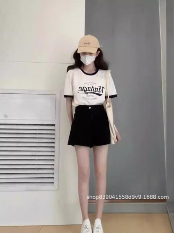 ・カテゴリ: デニムパンツ・主な素材: デニム（綿50%以上70%未満）・スタイル: チャイニーズスタイル、ヴィンテージ、レトロ、カジュアル・パンツ丈: ショートパンツ（三分丈）・ウエスト: ハイウエスト・生地の厚さ: 普通・デザイン: ポケット・カラー展開: ホワイト、ブラック・サイズ展開: XS、S、M、L、XL、2XL、3XL・パンツのシルエット: ワイド・加工方法: イージーケア加工