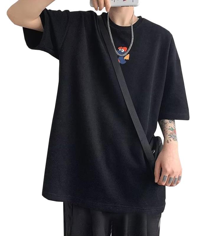 [FJLTDCP] tシャツ メンズ 五分袖 半袖 大きいサイズ ファッション かわいいプリント tシャツ 柔らかくて快適 通気性があり肌に優しい 吸汗速乾性 純綿 夏服【1】コットン100%特有の独特な風合いが、ニュアンスを醸し出す。やわらかな肌触りで素肌に触れても心地よい。品質の良い素材となっており通気性や吸水性もよく敏感な肌質な方にも最適です。【2】は通気性が良く、着心地も涼しく、シルエットも美しく、印象的なイメージを維持します。薄手で上質な一枚のメンズシャツが、次のシーズンに役立つ。【3】ゆったりとしたサイズ感で着ると締め付け感もなく軽快で体フィットします。抜群の通気性、快適さ、エレガントでシンプルでファッションのデザインでよい着心地を与えてくれます。【4】かわいいプリント、ファッショナブルでカジュアル。 しっかりした素材感で一枚でも様になるアイテムです。【5】『お買い物あんしん』 サイズやカラーがイメージと異なる場合は交換・も無料。つまり試着ができちゃうってことですよ。レディス＆ジェントルマンのみなさま安心して衣類をお選びください