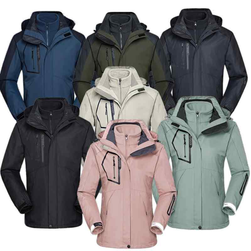 ジャケット マウンテンパーカー メンズ レディース 男女兼用 3WAY アウター コート ブルゾン 撥水 防風 防寒 保暖 登山服 ワークウェア 作業服 アウトドア キャンプ 釣り 秋冬 フード付き フリース