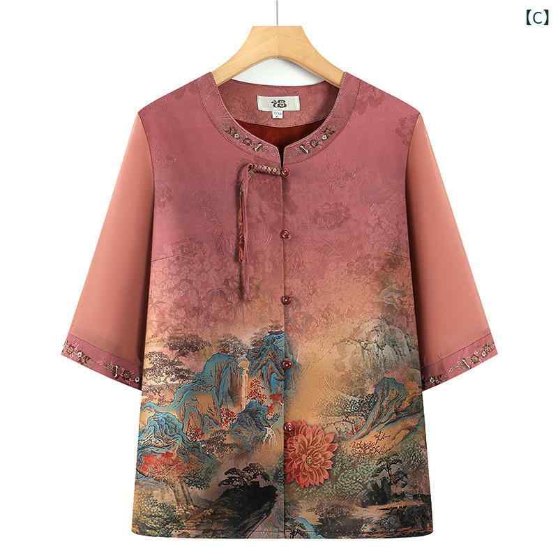 セットアップ レディース ミセス 婦人服 母親 祖母 チュニック 5分袖 トップス パンツ ズボン 半袖 シャツ ブラウス 上下セット 2点セット 薄手 涼しい ゆったり 体型カバー カジュアル お出かけ 旅行 普段使い シニア 60代 putera-10276856 GRATIQUE MIEI サンプル画像3