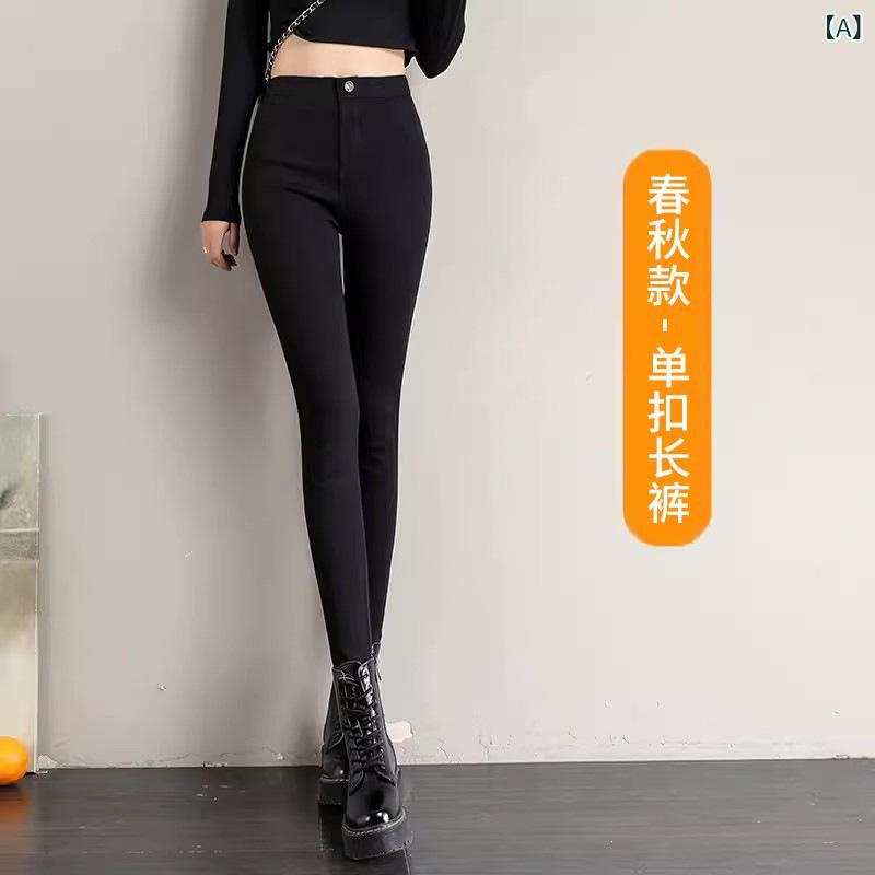 レギンス レディース 裏起毛 レギンスパンツ スキニーパンツ 鉛筆パンツ タイツ スパッツ ズボン ボトムス ハイウエスト 黒 ブラック 細見え 美脚 高弾力 伸縮性 厚手 暖かい 防寒 普段使い 通勤 秋冬 putera-10277543 GRATIQUE MIEI サンプル画像2
