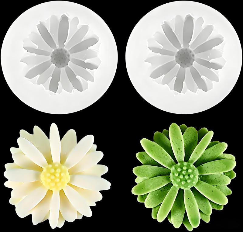 DeryArcle シリコンモールド 雛菊 2個セット デイジー 樹脂 立体 花 薔薇 桜 UVレジン エポキシ樹脂 ペンダント キーホルダー 手作り 石鹸 キャンドル 樹脂 粘土 ケーキ型 製菓道具DIY 装飾品 再1.「DIYの楽しさを作る」：このモールドセットには、雛菊シリコンモールドが含まれています。 しおりとして、または装飾品としてお使いいただけます。2.「高品質材料」：高品質のシリコン素材を使用しているので、柔らかく、型から抜きやすいので、初心者の方でも安心して使用でき、エポキシ樹脂や樹脂粘土などにも使用できます。3.「素敵なプレゼント」：雛菊への美しいペンダントとキーホルダーが作れます。 ご自分用にはもちろん、お友達へのプレゼントにも最適です。母の日、父の日、卒業祝い、入学祝い、退職祝いなど様々なプレゼントにもおすすめです。4.「適用する場合」：ジュエリー製作用UV樹脂モールドは、ネックレスペンダント、ブレスレット、イヤリング、ブローチの装飾、部屋の装飾、ひまわりの形のキャンドル、オーナメントなどのDIYジュエリー製作に適したサイズです。5.「DIYの楽しみ」：お好きな材料を入れて、お好きなエレメント、金箔、エンボスフラワー、ドライフラワー、クリスタル、ストーン、グリッタービーズ、ラインストーンなどを加えて、ユニークなしおりを作ってみましょう。