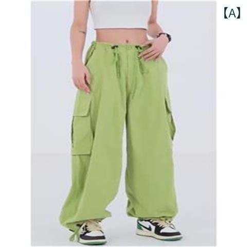 工装裤 メンズ レディース 夏 薄手 ワイド ワークパンツ カーゴパンツ ロングパンツ ズボン ボトムス ゆったり ストリート系 日系 レトロ カジュアル ルーズ ミリタリー 大きいサイズ 体型カバー putera-10281713 GRATIQUE MIEI サンプル画像2