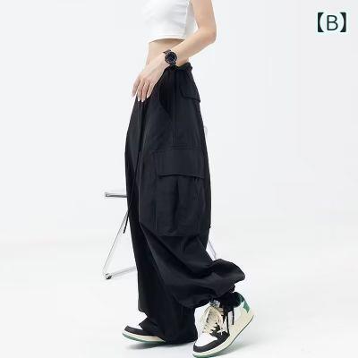 工装裤 メンズ レディース 夏 薄手 ワイド ワークパンツ カーゴパンツ ロングパンツ ズボン ボトムス ゆったり ストリート系 日系 レトロ カジュアル ルーズ ミリタリー 大きいサイズ 体型カバー putera-10281713 GRATIQUE MIEI サンプル画像3