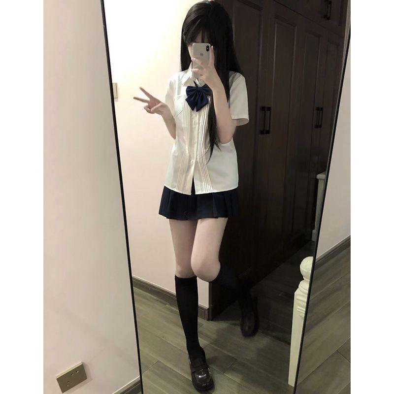 シャツ レディース 半袖 制服 JK制服 スクールシャツ トップス ブラウス 白 学院風 日系 学生 学校 通学 スクール 定…