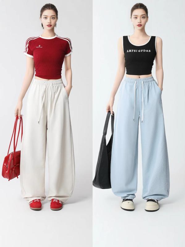 パンツ メンズ 接触冷感 涼感 ワイドパンツ スエットパンツ ヴィンテージ風 レトロ 万能 直筒 ストレート テーパード 香蕉パンツ ロングパンツ ボトムス ズボン カジュアル タウンユース 普段使い 通学