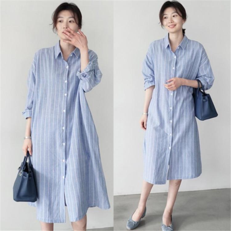 ・カテゴリ: shirts・スタイル: カジュアル、イングリッシュ風・素材: 綿・柄: ボーダー・ネックライン: ポロネック・袖丈: 長袖・シルエット: ルーズ・着丈: ミディアムロング丈・袖型: レギュラースリーブ・加工: 切り替え・カラー展開: ライトグレー、ライトブルー・サイズ展開: S、M、L、XL、XXL