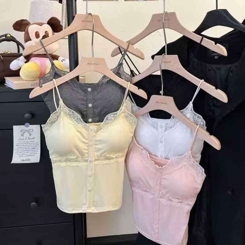 キャミソール レディース タンクトップ レース 切り替え Vネック ノースリーブ インナー トップス カットソー 下着 部屋着 ルームウェア 肌着 スリーブレス 透け感 細見え セクシー スタイリッシュ カジュアル 薄手 伸縮性 ストレッチ フェミニン putera-10299598 GRATIQUE MIEI パッケージ画像