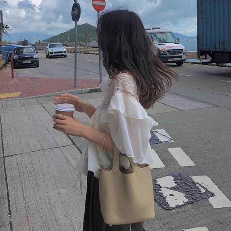 シャツ レディース トップス ブラウス 杏色 クリーム色 半袖 短袖 シフォン 雪紡 ゆったり 宽松 レース 蕾絲 Vネック…
