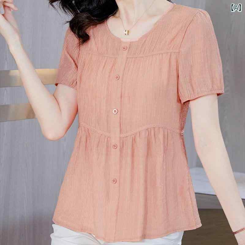 Tシャツ レディース カットソー 半袖 トップス プルオーバー チュニック 婦人服 Vネック 伸縮性 ゆったり 体型カバー お腹隠し 普段使い デイリー 通勤 オフィス カジュアル 上品 きれいめ 夏 サマー ホワイト