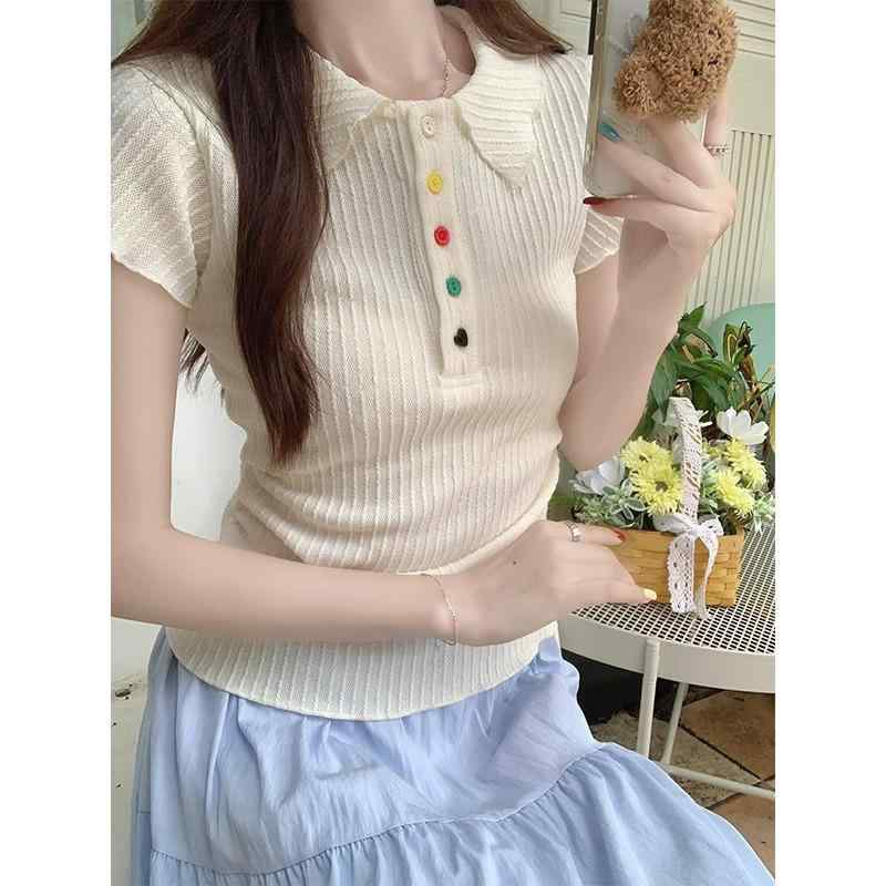 Tシャツ レディース 半袖 ポロシャツ ポロネック トップス 襟付き カットソー プルオーバー 細見え 着痩せ ギャザー シャーリング タック スクイーズ スリム フィット マルチカラー カラフル ボタン 伸縮性 カジュアル 春夏 putera-10304994 GRATIQUE MIEI パッケージ画像