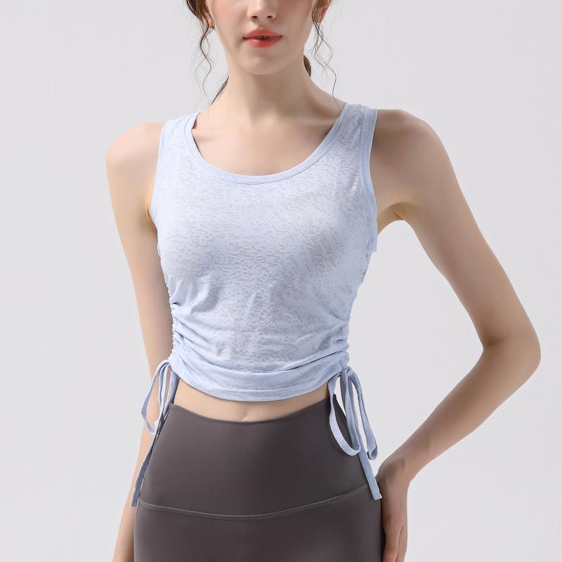 ・カテゴリ: Tシャツ・機能: 通気性・性別: 女性・柄: 無地・誤差範囲: 1〜2cm・素材: ナイロン90%、ポリウレタン10%・カラー展開: ホワイト、ライトイエロー、ブルー、ピンク・サイズ展開: S、M、L、XL・対応シーン: ランニング、フィットネス、マッサージ、ボディメイク、ダンス・袖丈: ノースリーブ・着用方式: プルオーバー・タイプ: ショート丈セットアップ・ボトムススタイル: ジョガーパンツ・着丈: ウエスト丈・シルエット: ルーズフィット・対象: 若年女性