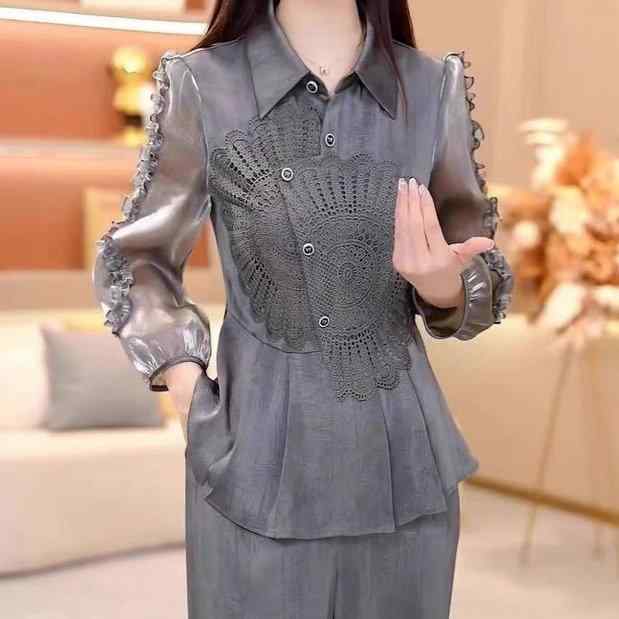 レディース セットアップ 春服 長袖 トップス スカート 上下セット カジュアル おしゃれ きれいめ 通勤 通学 デート 普段使い 体型カバー 着痩せ スタイルアップ フェミニン エレガント・パンツ丈: 長ズボン・カラー展開: グレー・サイズ展開: M(45-55kg), L(55-60kg), XL(60-65kg), 2XL(65-70kg), 3XL(70-75kg), 4XL(75-82.5kg)・スタイル: 通勤・主素材: その他・柄: シンプル・セット内容: パンツスーツ・性別: レディース・袖のタイプ: 通常袖・袖丈: 長袖・製品カテゴリ: カジュアルセットアップ