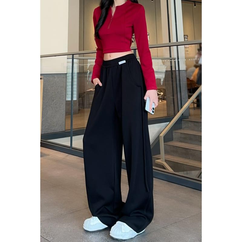 パンツ レディース テーパードパンツ バナナパンツ ハイウエスト 落ち感 美脚 カジュアル スポーツ ダンス ワイドパンツ 秋服・素材: レーヨン、ポリエステル・スタイル: 直筒、カジュアル、可愛い・パンツ丈: ロング・ウエスト: ハイウエスト・厚さ: 中厚・デザイン: ポケット付き・カラー展開: ブラック、ミルクホワイト、アンコールレッド、ヘザーグレー、ネイビー・サイズ展開: S,M,L,XL・ストレッチ性: 微弾性・性別: レディース・カテゴリ: カジュアルパンツ・加工: 高温セット加工