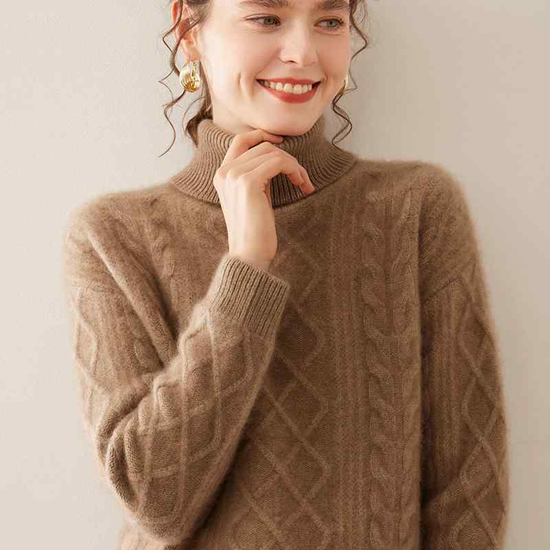 ニット レディース タートルネック カシミヤ 長袖 プルオーバー セーター 厚手 菱形模様 保暖 インナー ゆったり 暖かい 防寒 伸縮性 シンプル 無地 秋冬・カテゴリ: セーター・柄: 無地・スタイル: 通勤・シルエット: ルーズ・着丈: 普通(50-65cm)・ネックライン: 襟付き・袖丈: 長袖・厚さ: 厚手・流行の要素: リブ・加工: 形態安定・カラー展開: 高雅驼,静谧黒,青绒米,香芋紫,椰奶白,中灰色,紫绒驼・サイズ展開: M,L,XL・袖型: 長袖・主素材: カシミヤ・素材混率: 30%-50%・対象年齢: 大人・対象性別: 女性