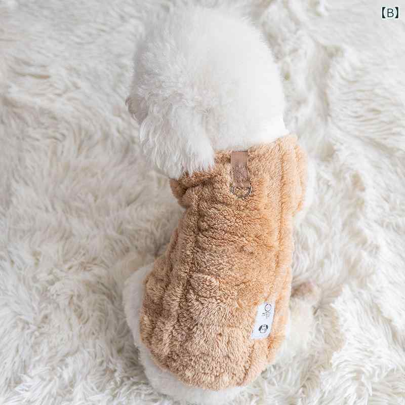 GRATIQUE MIEIのペット服 ベスト 女の子 男の子 フリース 厚手 秋 冬 犬用 猫用 牽引フック付き 柔らかい かわいい 防寒対策 暖か ペットウェア｜アングル3