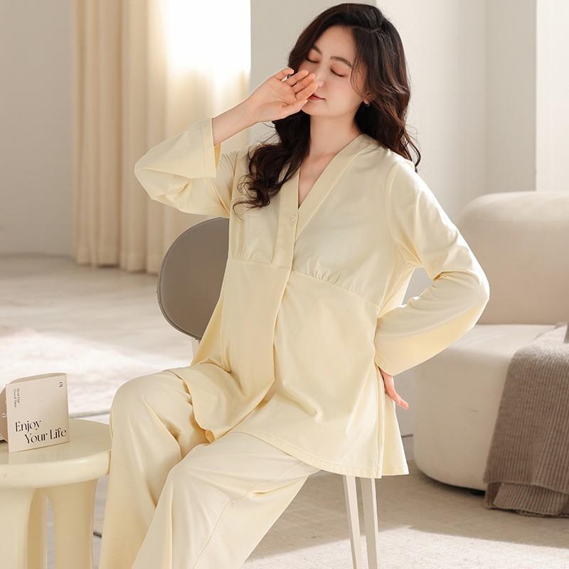 マタニティ パジャマ レディース 春夏 秋 授乳服 前開き 産後 部屋着 ルームウェア カップ付き 綿 薄手 通気性 柔らかい 妊婦用 授乳 快適 寝巻き マタニティウェア オールシーズン 部屋着 カジュアル 無地・素材: 綿100%・スタイル: プルオーバー・袖丈: 長袖・ボトムス丈: 長ズボン・スタイル: シンプルカジュアル・生地の厚さ: 約161-180g/平米・カラー展開: SC-AM35478, SC-AM35479, SC-AM35480, SC-AM35481・サイズ展開: 女M, 女L, 女XL, 女XXL