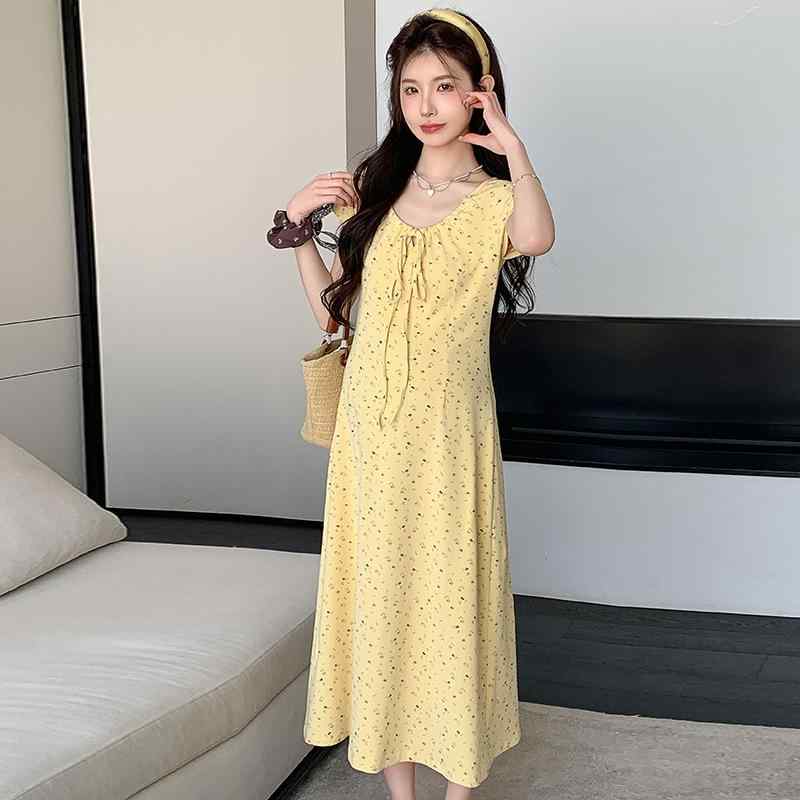 ワンピース マタニティ レディース 春夏 綿 小柄さん 清楚系 きれいめ スリムフィ...
