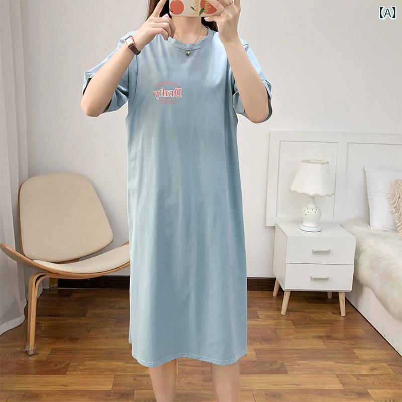 ワンピース マタニティ レディース 授乳服 春夏 ロング丈 産後 授乳口付 チュニッ...