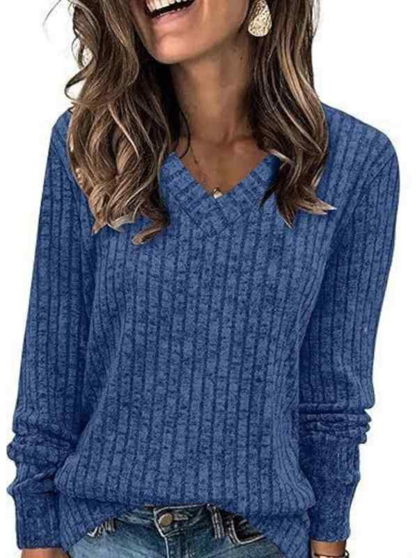 トップス レディース 秋冬 長袖 リブ Vネック 無地 起毛 ニットTシャツ レーヨン混 伸縮性 柔らかい 肌触り カジュアル 重ね着 インナー 着回し シンプル 暖かい・カテゴリ: 毛衣・素材: 涤纶（聚酯纤维）95%以上、氨纶30%以下・生地名称: 坑条・スタイル: 日韓カジュアル・ネックライン: Vネック・袖丈: 長袖・袖の型: 標準・柄: 無地・厚さ: 普通・シルエット: ゆったり・着丈: 約50-65cm・カラー展開: ブラック,ピンク,ダークグレー,ピーコックブルー,ベージュ,ミリタリーグリーン,シーブルー,ブルー,ライトブラウン,ライトグリーン・サイズ展開: S,M,L,XL,XXL・生地の柔らかさ: 柔らかい・着用タイプ: プルオーバー・対象: 青少年,中青年