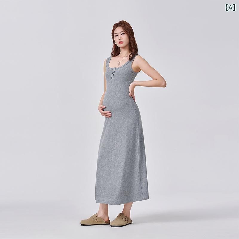 ワンピース マタニティ レディース ノースリーブ キャミソール 妊婦服 産前 産後 ...