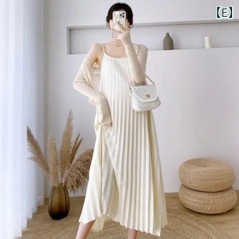 ワンピース マタニティウェア レディース ロング丈 キャミソール シフォン プリー...