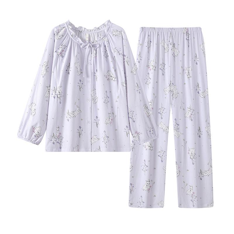 パジャマ マタニティ レディース 長袖 純綿 授乳服 ルームウェア 産後 授乳口付き ...