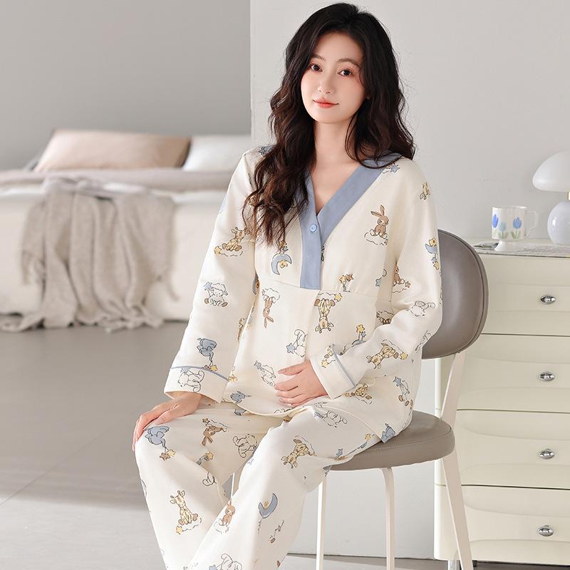 パジャマ レディース 産後 妊婦 授乳服 マタニティ 部屋着 ルームウェア 綿 薄手 ...