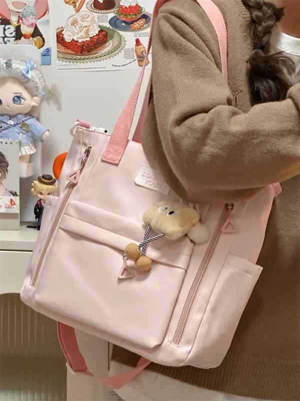 トートバッグ レディース 鞄 帆布 大容量 キャンバス 韓国風 学生用 ショルダーバッグ 手提げ 通学用 通勤用 無地 カジュアル シンプル 多機能 軽量 デイリーバッグ