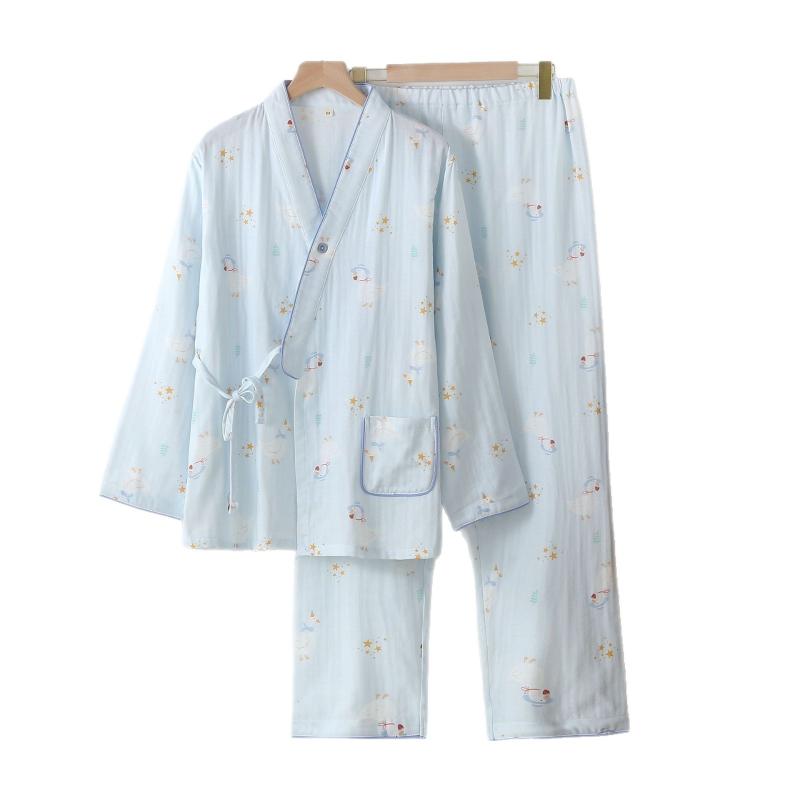 和服 レディース マタニティ パジャマ 綿 ダブルガーゼ 前開き 産後 授乳服 部屋着...