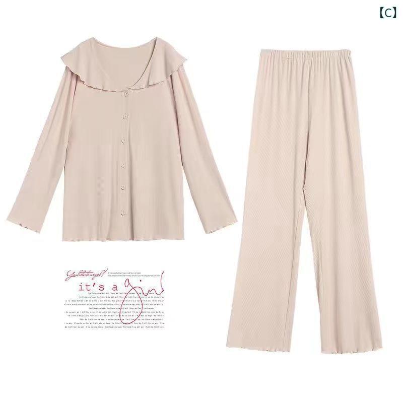 GRATIQUE MIEIの妊婦 パジャマ レディース 上下セット 春秋 授乳服 産後 マタニティ ルームウェア 授乳口付き ゆったり 大きいサイズ ホームウェア 空調対策 暖房対策｜アングル3