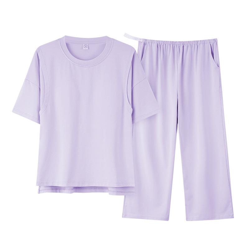 パジャマ レディース マタニティ 授乳服 上下セット 七分丈パンツ 抗菌 半袖 ルームウェア 部屋着 ゆるっと ゆったり 薄手 カップ付き 妊婦用 パッド入り オールシーズン・素材: モダール・スタイル: セットアップ・主素材配合率: 30%〜50%未満・袖丈: 五分袖・パンツ丈: 七分丈・カラー展開: 香芋紫、豆緑色、浅ピンク・サイズ展開: M-L、XL-XXL、3XL-4XL・テイスト: シンプルカジュアル・生地の厚さ: 超薄手(81-100g/平米)