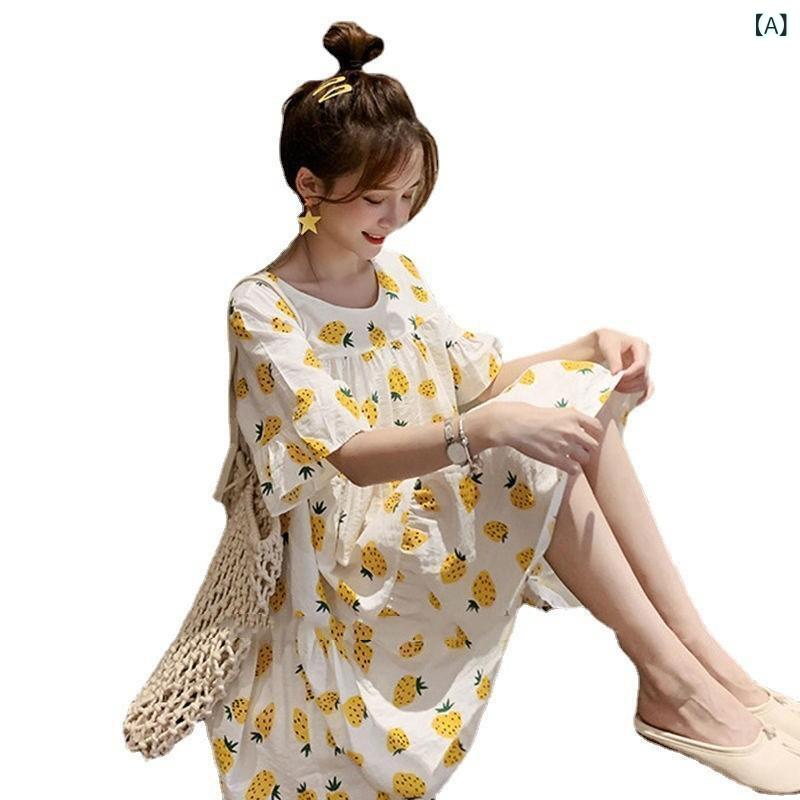 ワンピース マタニティ レディース 半袖 花柄 ゆったり 韓国風 膝丈 妊婦服 普段着...
