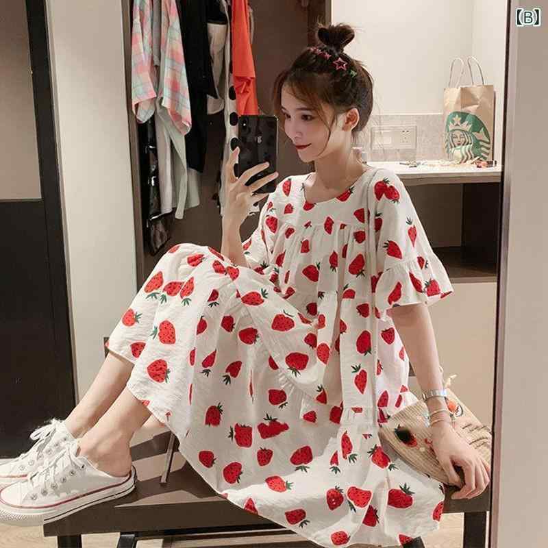 ワンピース マタニティ レディース 半袖 花柄 ゆったり 韓国風 膝丈 妊婦服 普段着...