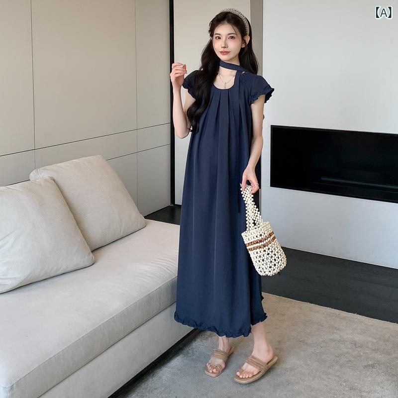 ワンピース 妊婦服 レディース マタニティ フリル レース 高級感 ゆったり 着痩せ ...