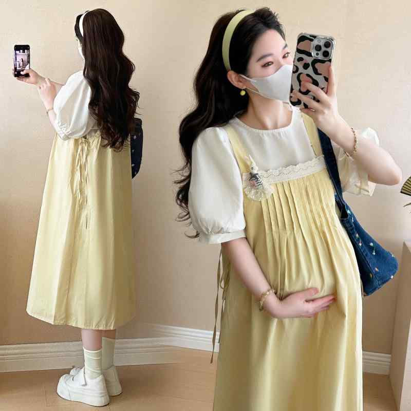 ワンピース マタニティ レディース 授乳服 レース ビスチェ風 サロペット ジャンパ...