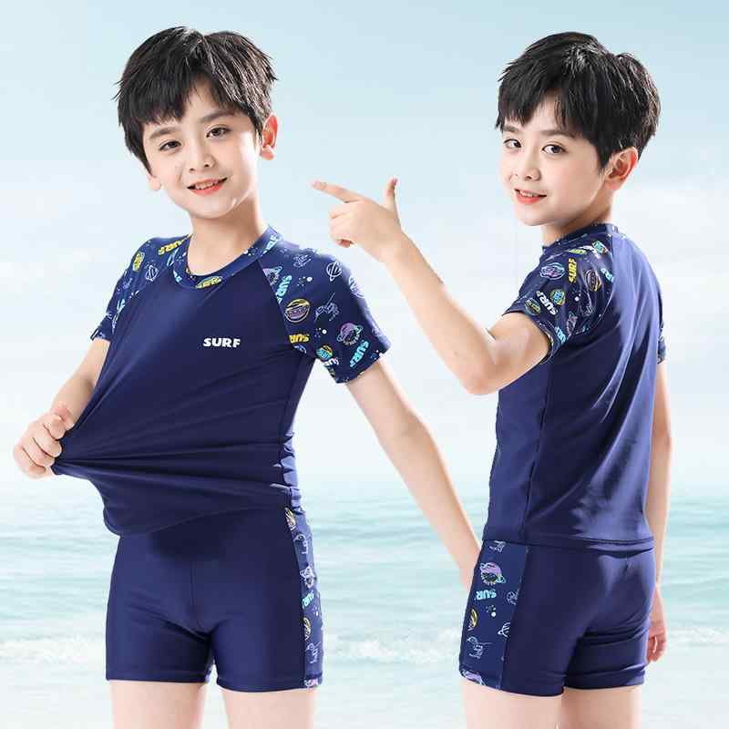 水着 男の子 子供 セパレート キッズ スイムウェア UVカット ラッシュガード 上下セット 温泉用 紫外線対策 日焼け防止 スイミング プール 海水浴 夏・対象年齢: 4-6歳, 6-8歳, 8-10歳, 10-12歳, 12-14歳・対象性別: 男・デザイン: 格子, 無地, カートゥーン, 花柄, 高弾力・メイン素材: ポリエステル85%・中綿素材: ポリエステル100%・重量: 約200g・用途: 水泳・カラー: 紺色・サイズ: L, XL, 2XL, 3XL, 4XL, 5XL, 6XL, 7XL・スタイル: ブリーフ・対象: 子供, 男の子, ジュニア